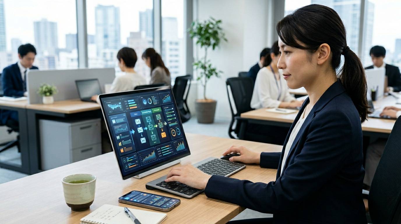メール対応の自動化・業務効率化のイメージ