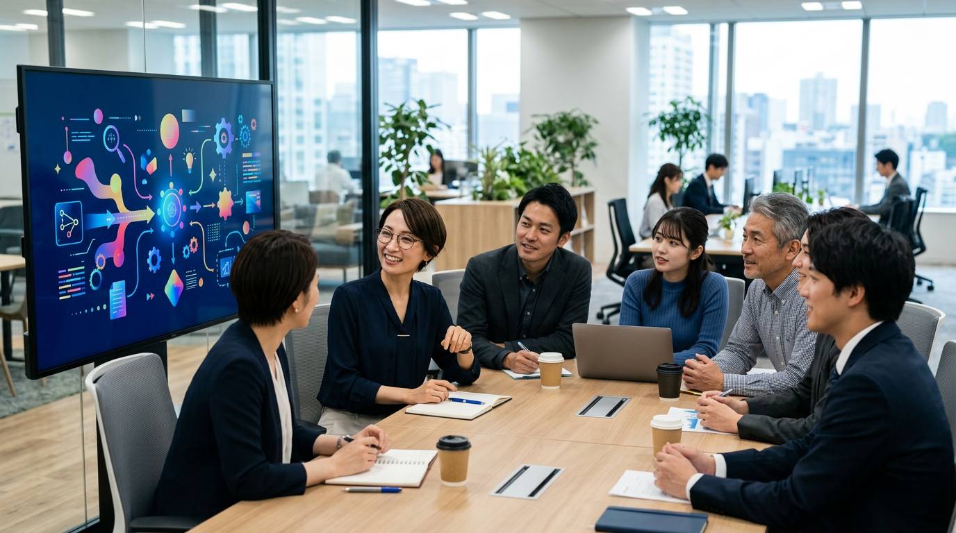 経営者がClaude Coworkで簡単なツールを作成している場面