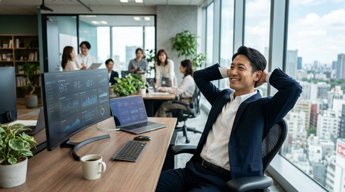 AI自動化により時間が生まれ余裕が出来たビジネスパーソン