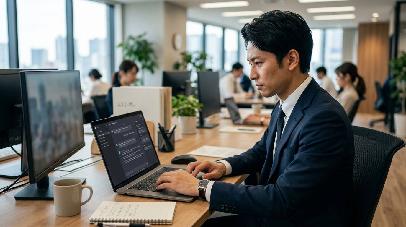 AIアシスタントで文書作成を効率化している日本人ビジネスパーソン