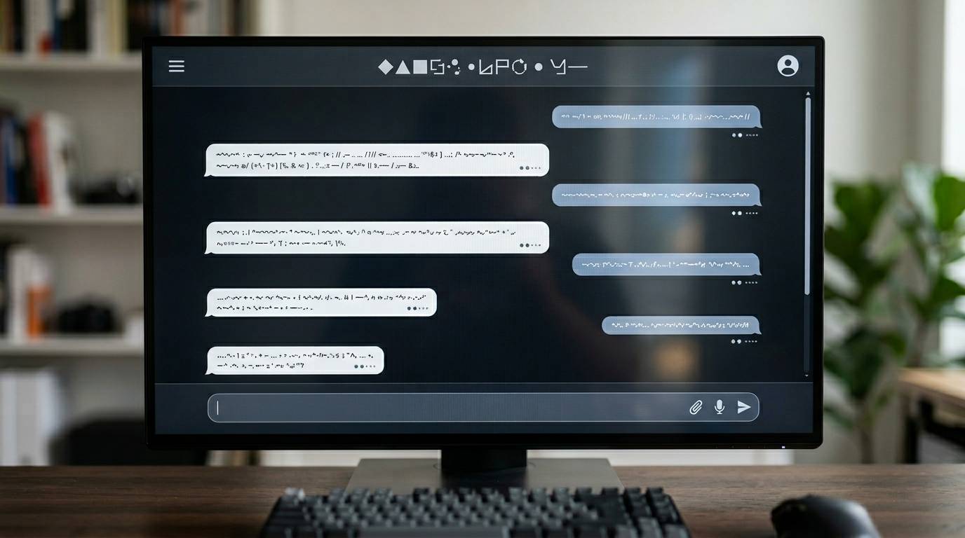 PCスクリーンに表示されたAIチャット画面のクローズアップ